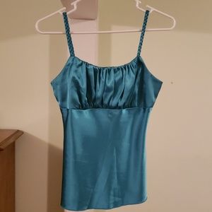 Silky top with braided straps